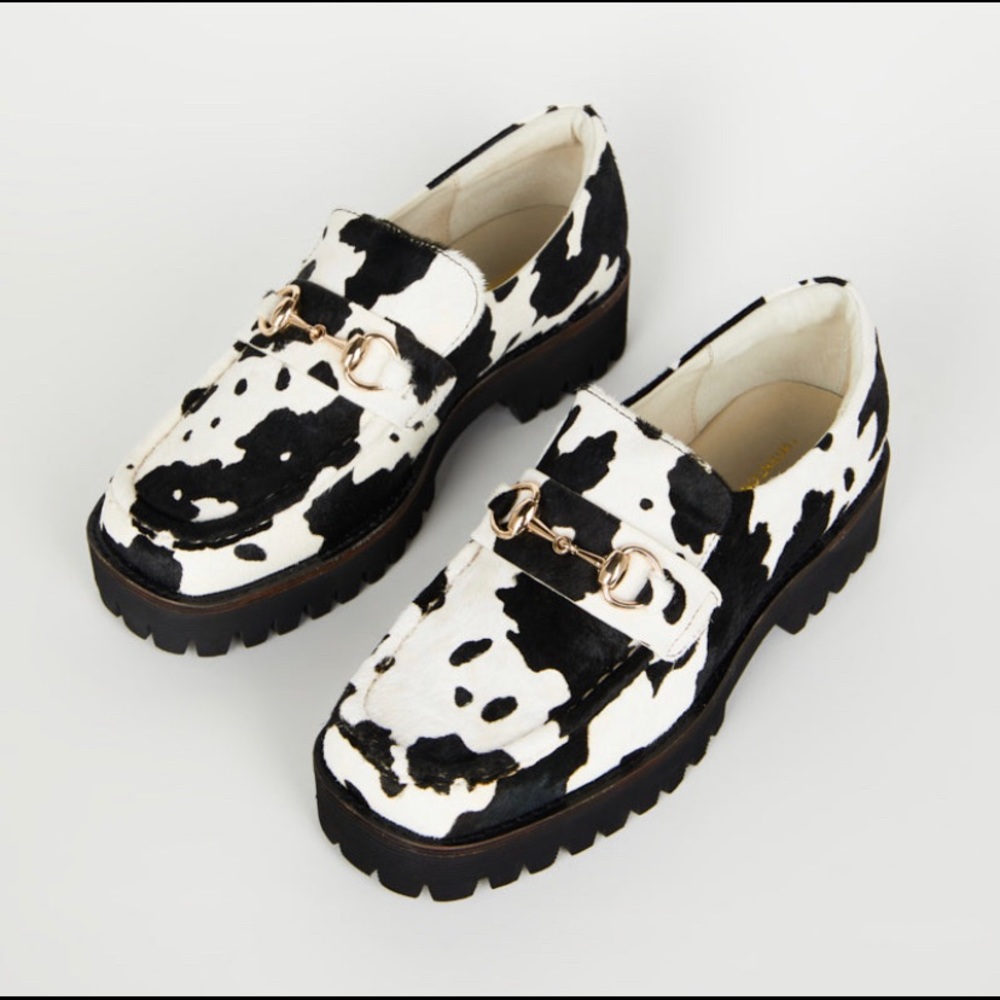 Cow Print Loafers, Style HK-Moo